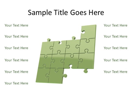 Puzzle 11 C Green PowerPoint PPT Slide design